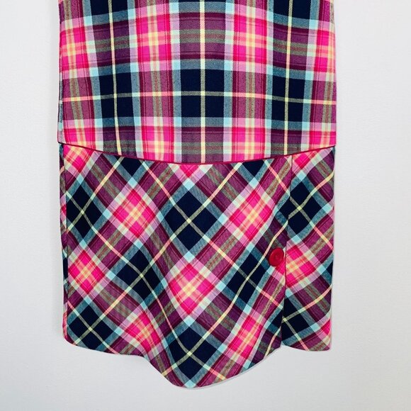Talbots Girls Dress Size 7 Pink Blue Plaid Sleeveless Jumper Pinafore - Picture 4 of 10